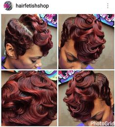 Black Hairstyles Short Hair, Black Hairstyles Short, Finger Waves Short Hair, Turn Down For What, Black Hair Short Cuts, Wavy Curls, Short Sassy Hair, Nice Hair, Hairstyles Short Hair