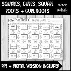 the square roots and cube roots worksheet for kids to practice their math skills