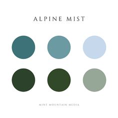 the cover art for alpine mist's mint mountain media album, which features five different colors