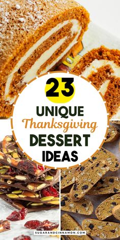 thanksgiving desserts with text overlay that reads 25 unique thanksgiving dessert ideas