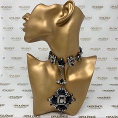 Go All Out Or Go Home! This Necklace Is For The Ultimate Fashionista! Oversized And Fabulous. Perfect For Low-Cut Shirts. Low Cut Shirt, Black Necklace Statement, Feminine Necklace, Jewelry Bags, Low Cut, Womens Jewelry Necklace, Statement Pieces, Black Color, Statement Necklace