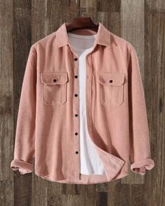 Pink Clothes For Men, Pastel Aesthetic Outfit Men, Pink Outfits Men, Pink Outfit Men, Checkered Shirt Outfit, Boys Shirts Style, Pink Shirt Men, Jacket Patchwork, Mens Winter Fashion Outfits