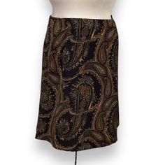 R&K Originals Vintage Women’s Career Paisley Midi Skirt Style# 101625s Color: Black, Brown, Gray, Tan (Paisley) Zip Back Closure With Hook & Eye, A-Line, Midi Length New With Tag (Dead Stock). This Was Originally Part Of A 2-Piece Set, But This Listing Is For The Skirt Only. Size 16 Waist Flat 18” Outseam Length 23” 100% Polyester *Note: Pre-Owned Garments Have Been Cleaned/Sanitized Following Manufacturer’s Care Instructions. Smoke Free / Pet Friendly *2310#Bx011ba Casual, Business Casual, Offi Fitted Long Skirt With Paisley Print, Long Flowy Skirt With Paisley Print, Casual Paisley Print Flowy Skirt, Elegant Fitted Paisley Print Skirt, Paisley Midi Skirt, Flowy Long Paisley Print Skirt, Midi Skirts Style, Black Midi Skirt, Women Skirts Midi