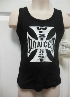 This listing is for a new Motionwear muscle T-shirt. The color is black. They come with white West Coast dance screen print on front. These are great fun to wear to the dance studio or just to make the statement that you are a dancer. They are made of 100 percent cotton. We love to combine shipping so check out our other listings and see what you can find. tr2 We ship out same day Monday through Friday (unless you buy after 2pm which is when our pickup is)  We have tens of thousands of dance cos Tough Clothes, Kids Tutu, Muscle T Shirts, Black Tank Top, Dance Costume, Dance Studio, The Dance, Black Tank, Dance Costumes