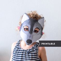 "This mask will turn your little one into an adorable little wolf! It's the perfect accessory for a toddler boy's or girl's Halloween costume.   This mask prints on a US letter size or an A4 size sheet (you'll receive both).  You can download it instantly, so it's great even if it's last minute, if you're in a bit of a hurry or if you just don't have time ;).  Buying a printable mask also means no shipping fees and no waste, so it's a win for both you and the environment! The mask is about 18cm x 20cm  /  7\" x 8\" when cut out. It was created from an original watercolor and gouache illustration. No physical product will be sent to you in the mail. IMPORTANT Never leave your toddler or small child alone with the mask. Don't let them chew on the mask, printing ink is usually not safe to eat Diy Masquerade Mask, Diy Halloween Masks, Toddler Boy Halloween Costumes, Printable Mask, Wolf Costume, Printable Masks, Wolf Mask, Animal Mask, Paper Mask