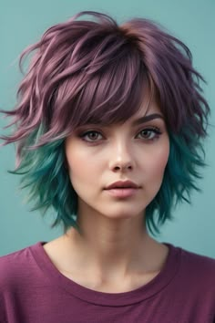 Wolfcut Ideas, Short Hairstyles With Layers, Multi Tone Hair, Shaggy Wolfcut, Multi Tone Hair Color, Rocker Hair, Boosting Confidence, Shaggy Short Hair, Choppy Bob Hairstyles