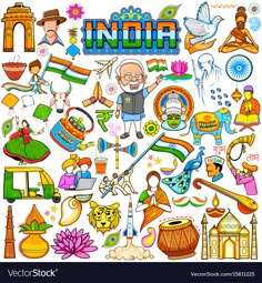 an image of india with many different things