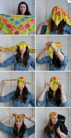 Aprender a usarla Peinados Fáciles Para Cabello Corto, Bandana Hairstyles, Hair Wraps, How To Wear Scarves, 인물 사진