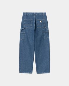 Color: Blue (stone washed) - The Women's Brandon Double Knee Pant is made in a loose fit from robust cotton denim. Double-layer knees offer extra reinforcement, while triple stitching, tool pockets, and a hammer loop nod to the style's utilitarian influences. A woven Square Label completes the design. _* 100% Cotton (Maverick denim), Loose fit, regular waist, Double-layer knees, Triple-stitched, Tool pockets and hammer loop, Zip fly, Square Label Knee Pants, Knitted Hood, Carhartt Wip, Jacket Sale, Blue Stone, Overall Shorts, Skirt Pants, Short Pants, Double Layer