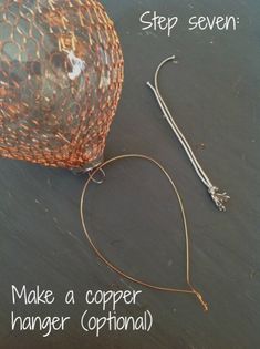 an image of a bag with some wire attached to it and the words make a copper hanger optional