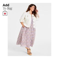 in stock Corset Midi Dress, Plus Size Denim, Denim Trucker Jacket, Trucker Jacket, Printed Midi Dress, Trendy Plus Size, White Denim, Everyday Look, Plus Size Dresses