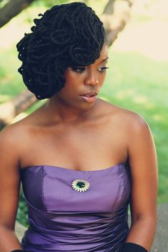 Bridesmaid Loc Styles, Loc Styles For The Beach, Prom Hairstyles With Locs, Semi Formal Loc Styles, Natural Prom Hairstyles, Black Brides Hairstyles Locs, Formal Dreadlock Hairstyles, Wedding Hairstyles For Locs The Bride, Locs Curls Styles