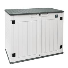 a large white storage box with two doors