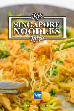 the cover of keto singapore noodles recipe