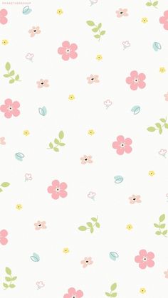 a white background with pink flowers and green leaves