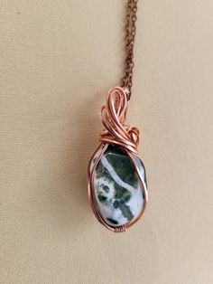 Green Sardonyx was used by ancient Egyptians over 4000 years ago. It's considered to be a highly protective stone with excellent grounding capabilities. Its also believed to attract love and companionship. Optimism and personal power are increased when wearing Green Sardonyx. Copper wire wrapped Green Sardonyx on 22 inch copper chain. Sardonyx Crystal, Attract Love, Ancient Egyptians, Wear Green, Personal Power, Copper Chain, Green Necklace, Ancient Egyptian