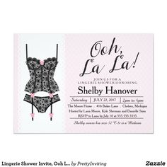 Lingerie Shower Invite, Ooh La Black & Pink Lace Invitation Bridal Shower Shoe Game, Lingerie Shower Games, Lingerie Bridal Shower Invitations, Bridal Lingerie Shower, Lingerie Bridal Shower, Lingerie Bachelorette, Lingerie Shower Invitations, Lace Invitations, Bridal Shower Gifts For Bride