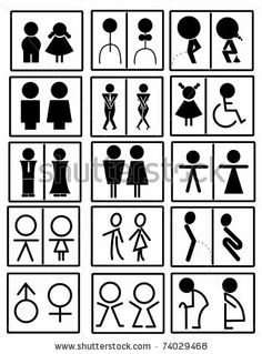 an image of various symbols for people to use in the bathroom or on the toilet