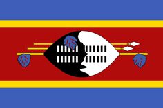 the flag of the territory of swaziland is shown in blue, yellow and red