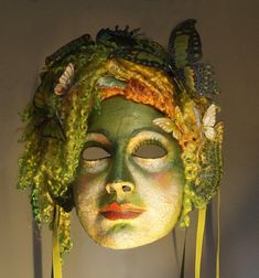 image 0 Fairy Mask, Ritual Mask, Mask Inspiration, Costumes For Work, Dragon Mask, Toulouse Lautrec, Green Fairy, Masks Art, Beautiful Mask