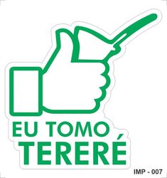 a sticker with the words eu tomo terre in green on white background