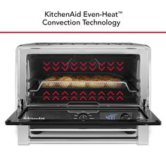 The KitchenAid® Digital Countertop Oven with Air Fry was designed to offer endless healthy and fresh possibilities. With the No-Flip Air Fry Basket and 360° Air Fry System it's easy to make everything from french fries to delicate fish and so much more. This countertop oven fits a 9x13-inch baking pan (included) to easily accommodate a sheet cake, full one-pan dinner, or up to 2 full size chickens (3.4 lbs each). The same possibilities as a full size oven with quality results in a convenient cou Air Fry Pizza, Kitchenaid Toaster Oven, Kitchenaid Toaster, Fry Basket, Convection Toaster Oven, Pizza Fries, Frozen Waffles, Beer Battered Fish, Countertop Oven