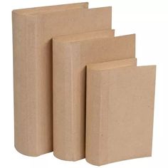 four pieces of brown paper stacked on top of each other