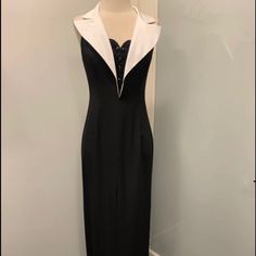 Black White Wide Satin Tuxedo Lapel Black Tie Gown . I Wore This Dress Out With Brad Paisley Brad Paisley, Dress Out, Black Tie, Paisley, Prom Dresses, Prom, Size 10, Black White, Satin