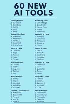Are you an online entrepreneur looking for new ways to streamline your business and boost your productivity? Look no further than these 60 new AI tools! From automating repetitive tasks and analyzing customer data to creating personalized content and improving your website's performance, these cutting-edge tools will help you work smarter, not harder. #AItools #onlineentrepreneur #productivityhacks No Code Tools, Website Templates, Online Business Tools, Life Hacks Websites, Business Automation, Blog Titles, Digital Marketing Tools, Digital Tools, Custom Templates