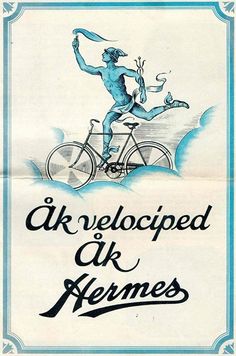 an advertisement for the uk velociped ok kremes bicycle race, with a man on a bike