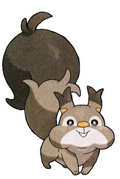 an image of a cartoon squirrel with big ears on his head and tail hanging upside down