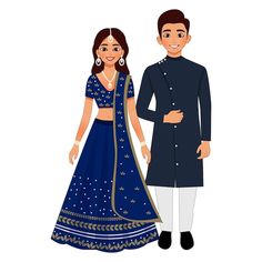 Indian hindu wedding sangeet ceremony co... | Premium Vector #Freepik #vector #wedding #wedding-ceremony #wedding-reception #bride-groom Couples Vector Art, Wedding Stickers Design, Hindu Wedding Caricature, Reception Caricature, Engagement Caricature, Hindu Wedding Photos, Indian Hindu Wedding