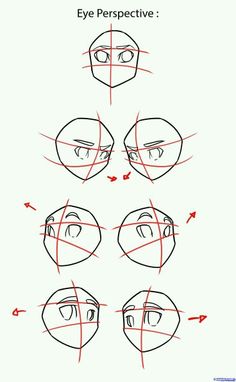 how to draw an anime character's face with the eyes and nose in different directions