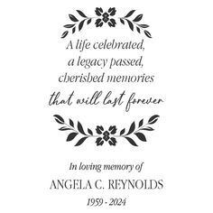 an image of a memorial card with the words in loving memory