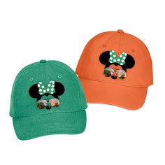 Disney hat/ Minnie Mouse sunglasses hat/ Disney World parks baseball hat / Disney vacation Minnie bow silhouette hat featuring a Minnie Mouse silhouette with green polkadot bow and sunglasses with Epcot, Tree Of Life, Hollywood Studios Tower Of Terror and Cinderella’s castle reflection. This classic cotton twill cap is unstructured and adjustable, offering versatility and lightweight comfort.• cotton • 6 panel, unstructured• 6 sewn eyelets• 6 rows of stitching on bill• Pre-curved bill• Self fabr Bow Silhouette, Minnie Mouse Silhouette, Disney Hat, Disney Gear, Mouse Silhouette, Disney Hats, Minnie Bow, Tower Of Terror, Disney World Parks