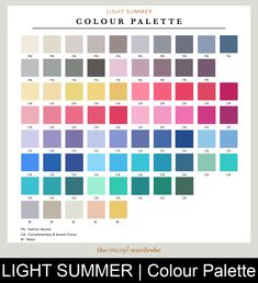 If you have just discovered that you are a Light Summer in the seasonal colour analysis, find out which colours look best on you. Summer Colour Palette, Seasonal Colour Analysis, Colour Analysis, Paint Sample, Summer Color Palette, Seasonal Color Analysis, Paint Samples, Summer Color