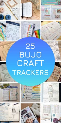 25 bujo craft trackerrs with the title overlay that reads 25 bujo craft trackerrs