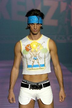 Andrew MacKenzie S/S 2005 Menswear Boys In Crop Top, Boys Crop Top, Mens Crop Tops, Ally Shirt, Fantasy Tank, Crop Top Men, Pride Ally, Mens Crop Top, Lgbt T Shirts