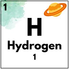 an image of hydrogen with the word hydrogen in front of it and saturn on top