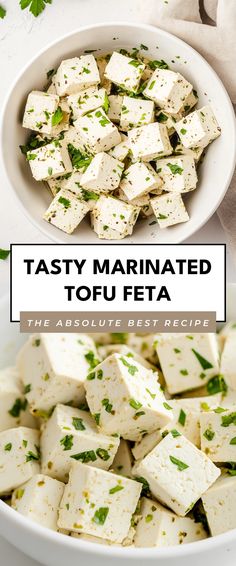 Image for Tasty Marinated Tofu Feta Vegan Tofu Meal Prep, Tofu Plant Based Recipes, Firm Tofu Breakfast Recipes, Tofu Asparagus Recipes, Marinated Tofu Recipes, Healthy Tofu Recipes Clean Eating, Firm Tofu Recipes Easy, Tofu Healthy Recipes, Tofu Marinade Recipes