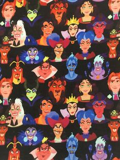 an image of many different faces on a black background with the words disney written above them