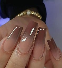 Ombre Nail Design, Posh Nails, Brown Acrylic Nails, Ombre Nail Designs, Fall Acrylic Nails, Brown Nails, Short Acrylic Nails