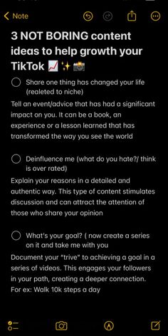 an iphone screen with the text 3 not boring content ideas to help growth your tiktok