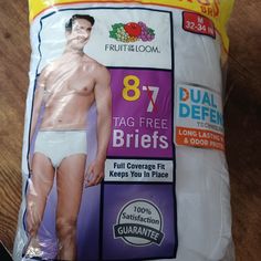 Fruit Of The Loom Tag Free Briefs 8pk M 32"-34" White Full Coverage Fit New Fruit, Mens Thermals, Fruit Of The Loom, The Loom, Briefs, String Bikinis, Loom, Socks, Fruit