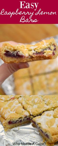 an easy recipe for raspberry lemon bars