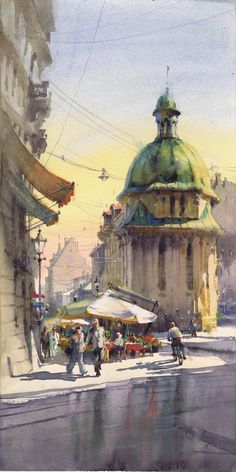 Towering Legacy by Samira Yanushkova | Artfinder Watercolor Indian, Watercolor Art Landscape, Russian Art, Watercolor Inspiration, Painting Process, Kolkata