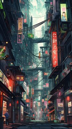 Fantasy Cyberpunk City, Dystopian Cyberpunk City, City Aesthetic Anime, Cyberpunk City Drawing, Anime City Art, Cyberpunk Fantasy Art, City Design Concept, Cyberpunk Landscape Art, Japanese City Art