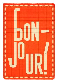 a black and white sign with the words bon - jour written in large letters