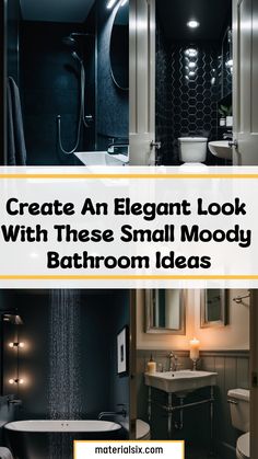 Create an Elegant Look With These Small Moody Bathroom Ideas Modern Glam Bathroom Ideas, Modern Glam Bathroom, Glam Bathroom Ideas