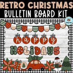 the retro christmas bulletin board kit